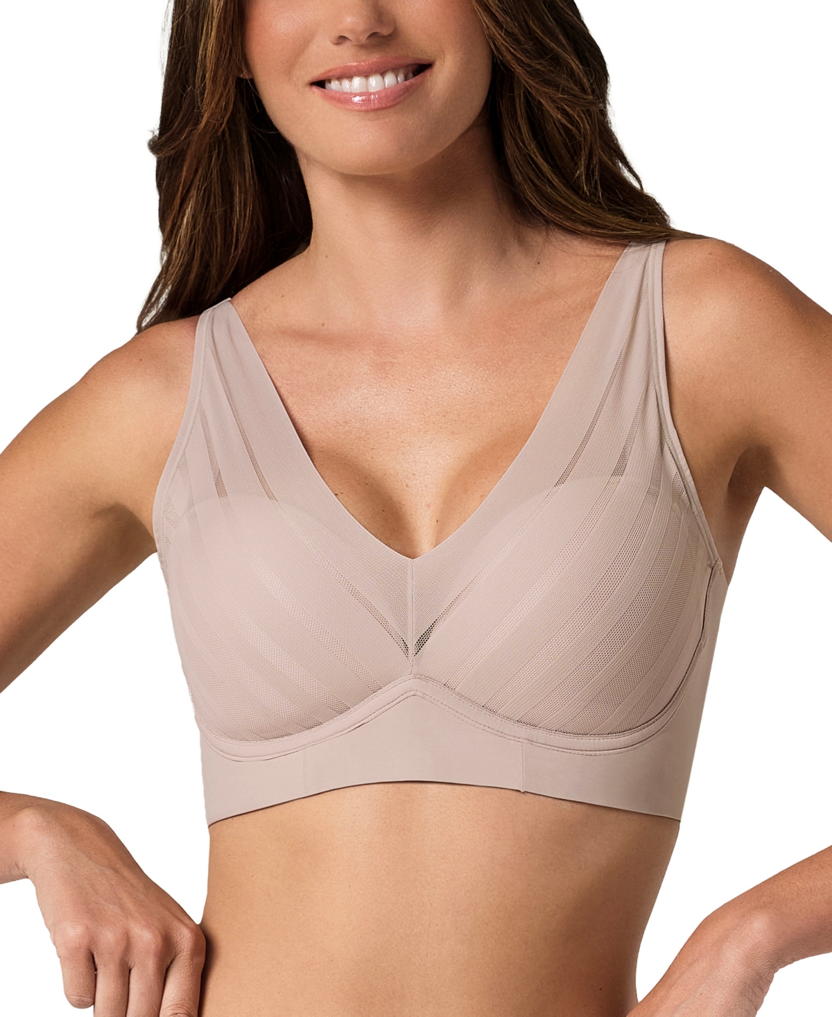 Leonisa Women's Daily Wireless Full-Coverage T-Shirt Bra - Light Beige