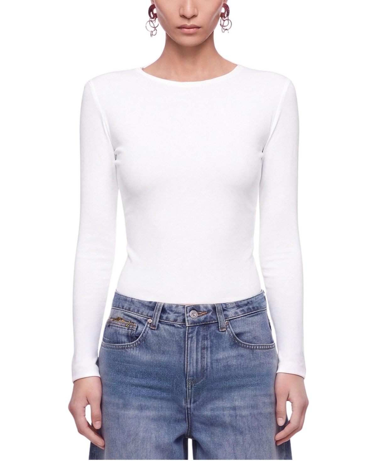 Nocturne Women's Eyelet Lace Up Blouse
