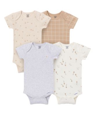 Baby Unisex 4-Pack Short Sleeve Bodysuits, Sunny Day Kites