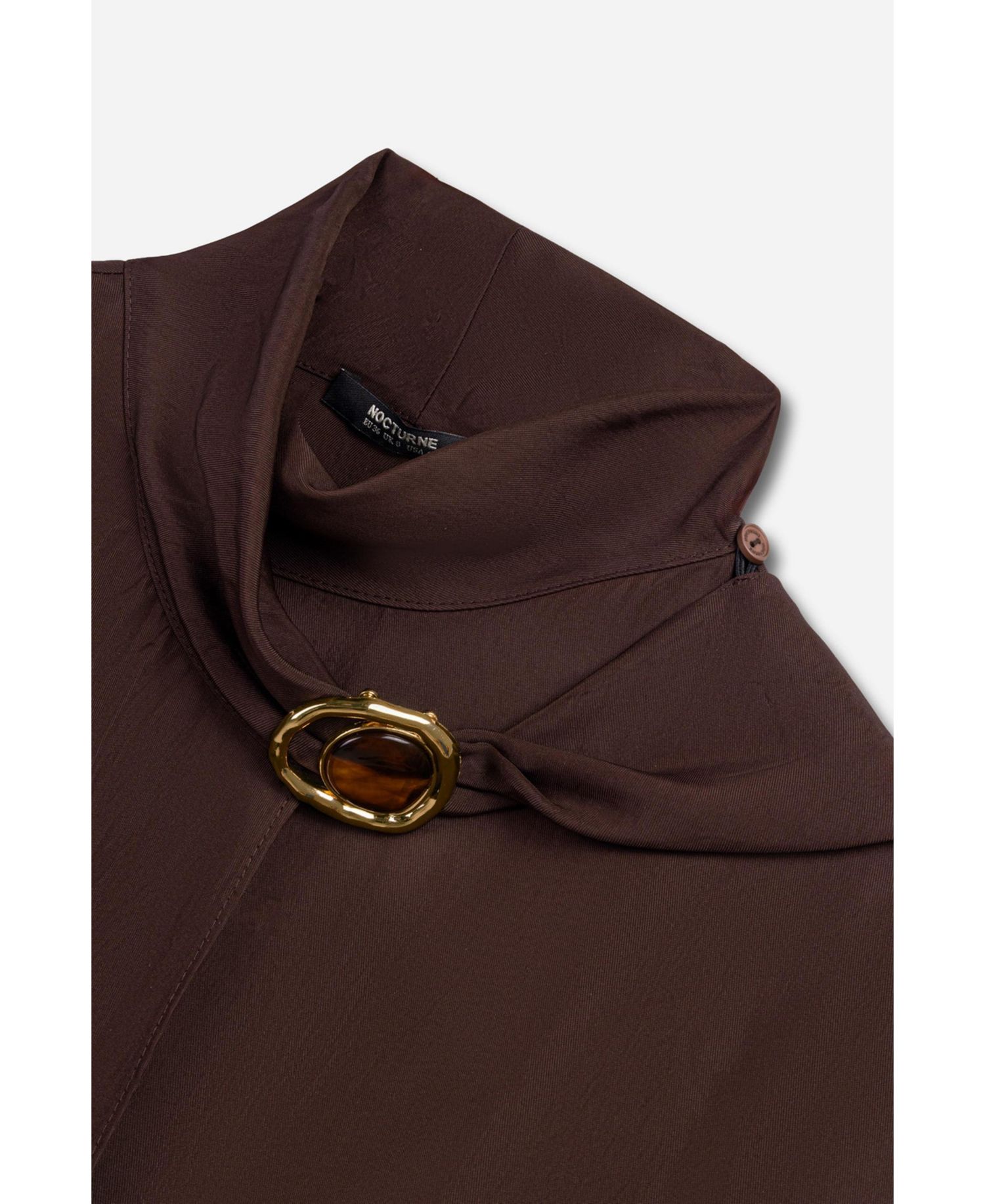 Women's Stone-Accessory Stand-Collar Long-Sleeve Blouse