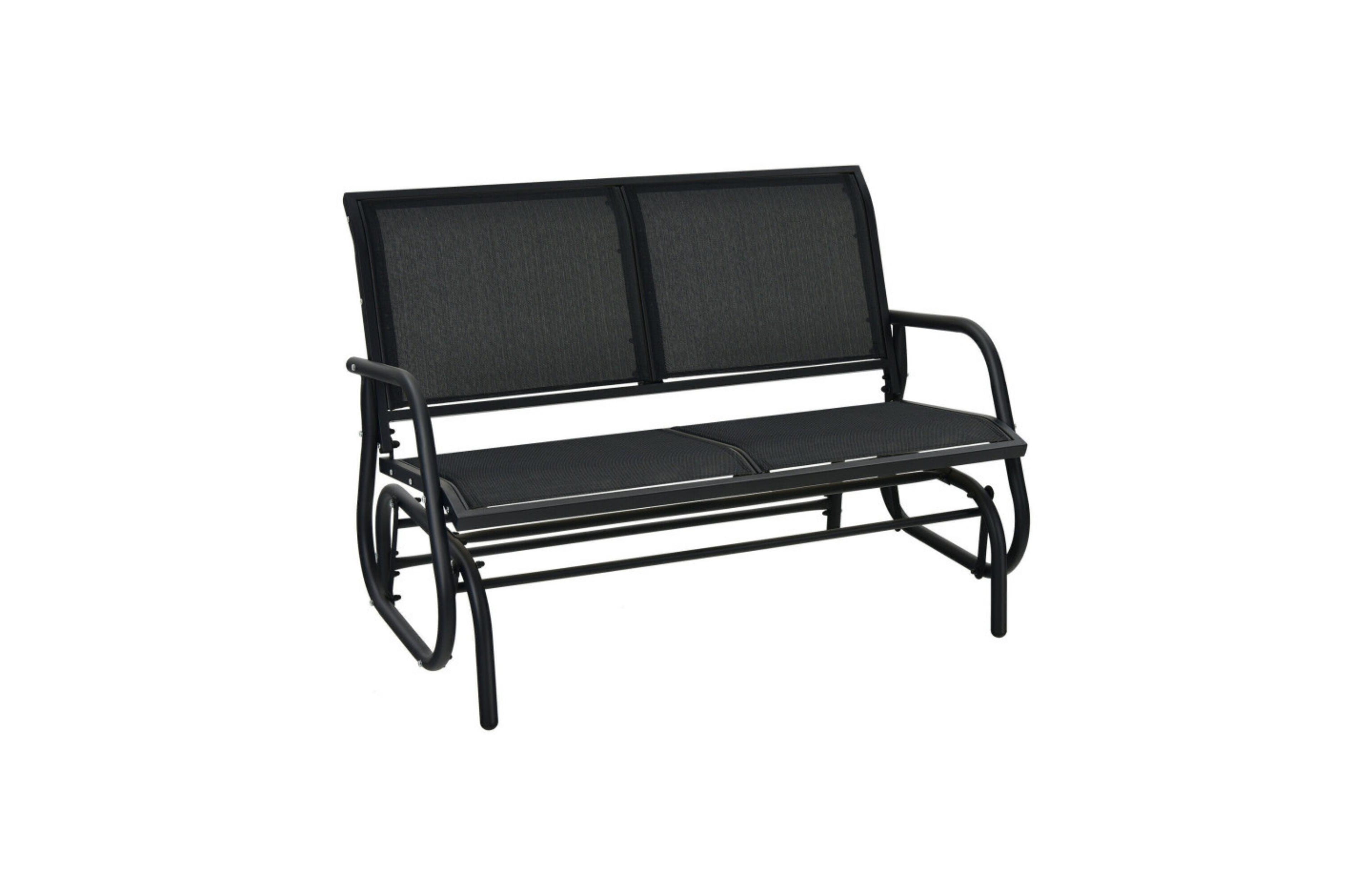 Clihome 48 Inch Patio Swing Glider Loveseat Rocker Lounge Chair for Backyard