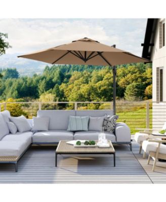9 Feet Cantilever Patio Umbrella with Vented Top and Sun-Protective Canopy