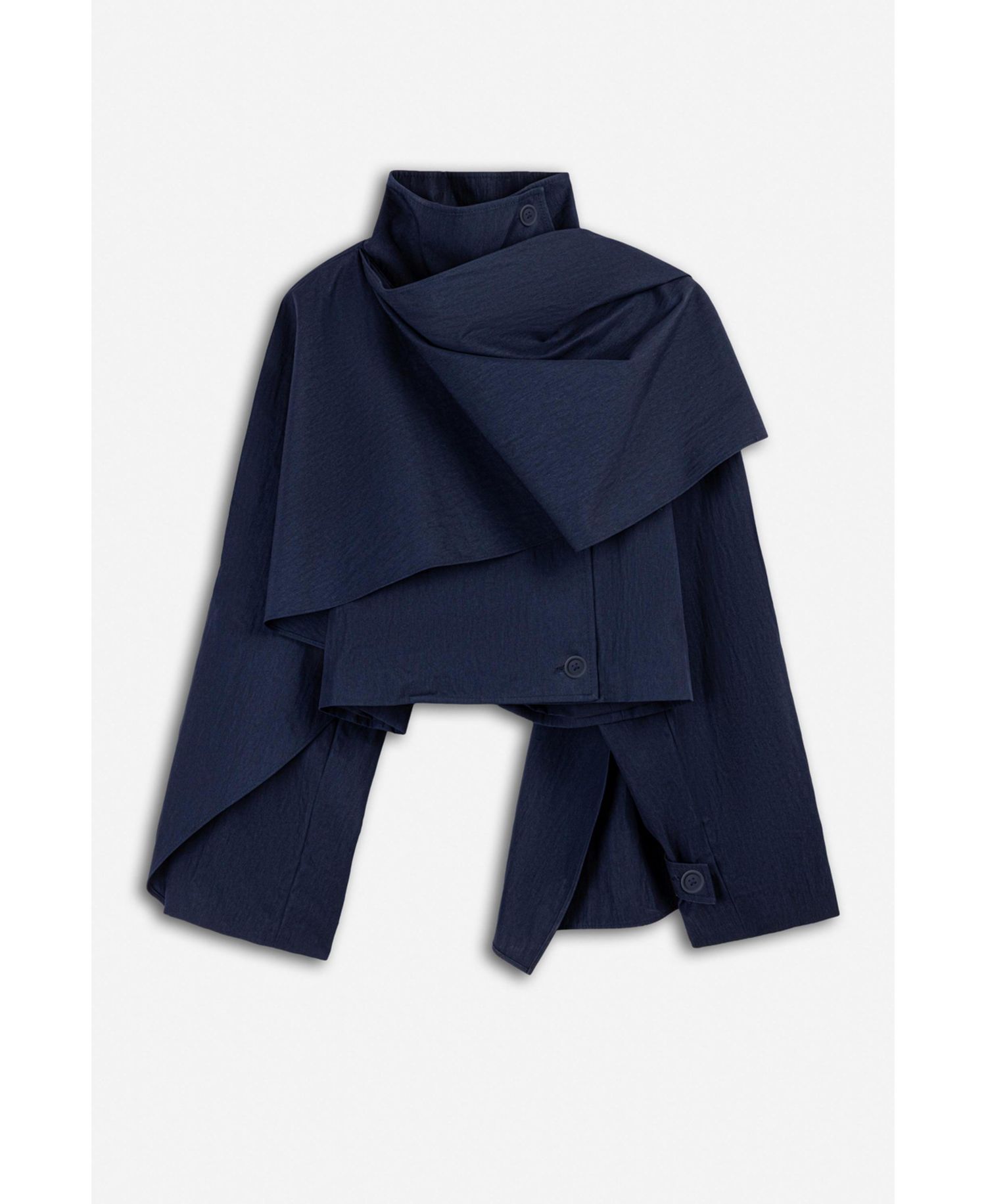 Women's Shawl Detail Stand Collar Trench Coat