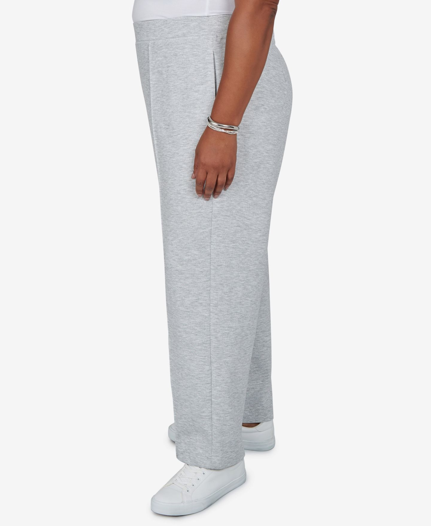 Женские брюки Alfred Dunner Plus Size Wide-Leg Pull-On, цвет: Granite — фото 3