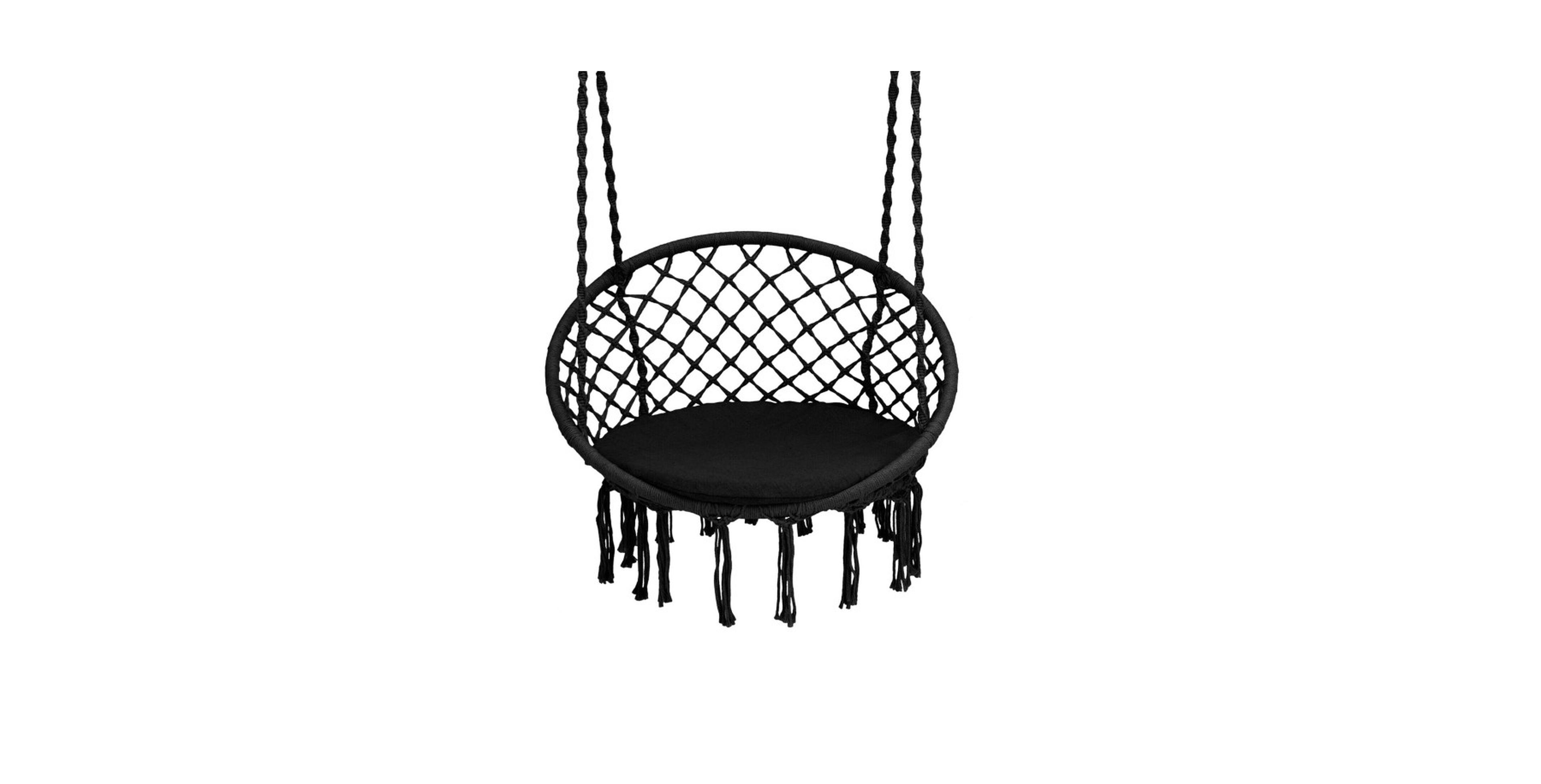 Gouun Cushioned Hammock Macrame Porch Swing Chair with Hanging Kit