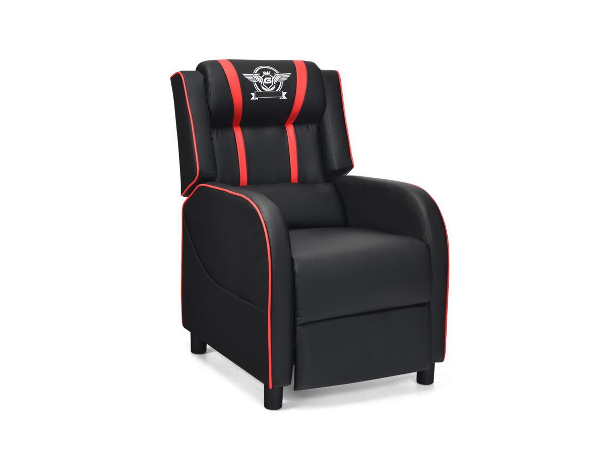 Clihome Massage Gaming Recliner Pu Leather Chair with Footrest