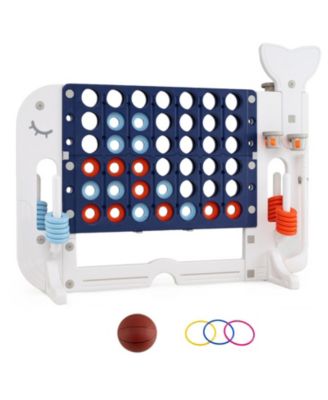 4-in-1 Giant Game Center with Basketball Hoop Board Game, Ages 3+