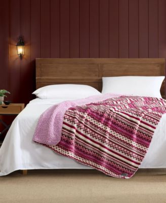 Shelton Fair Isle Printed Plush Throw, 70" X 50"