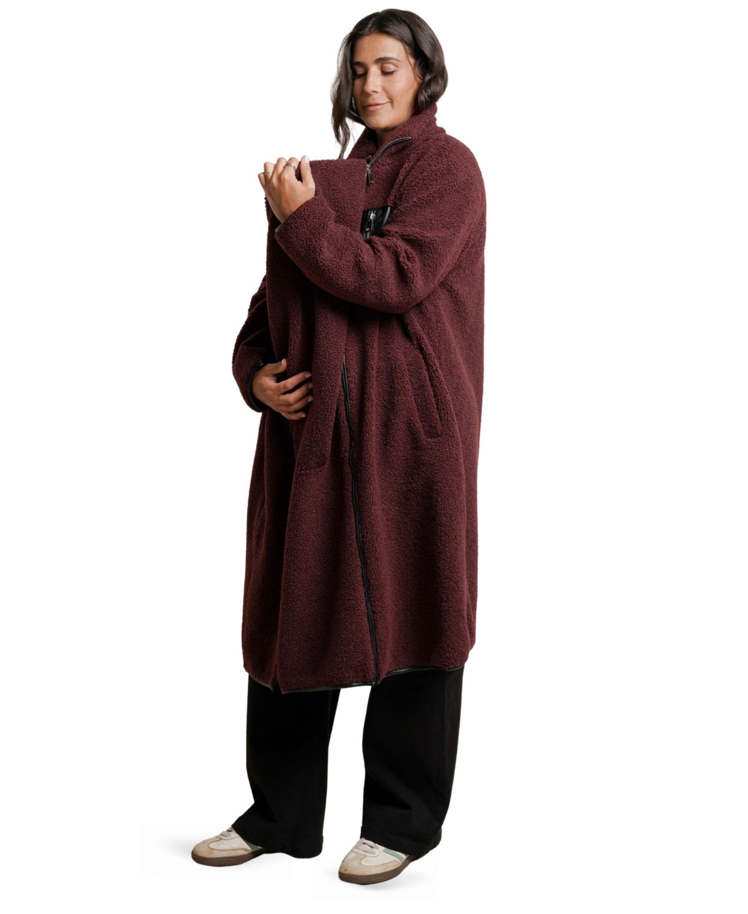 Women's NOM Teddi Baby Wearing Long Coat