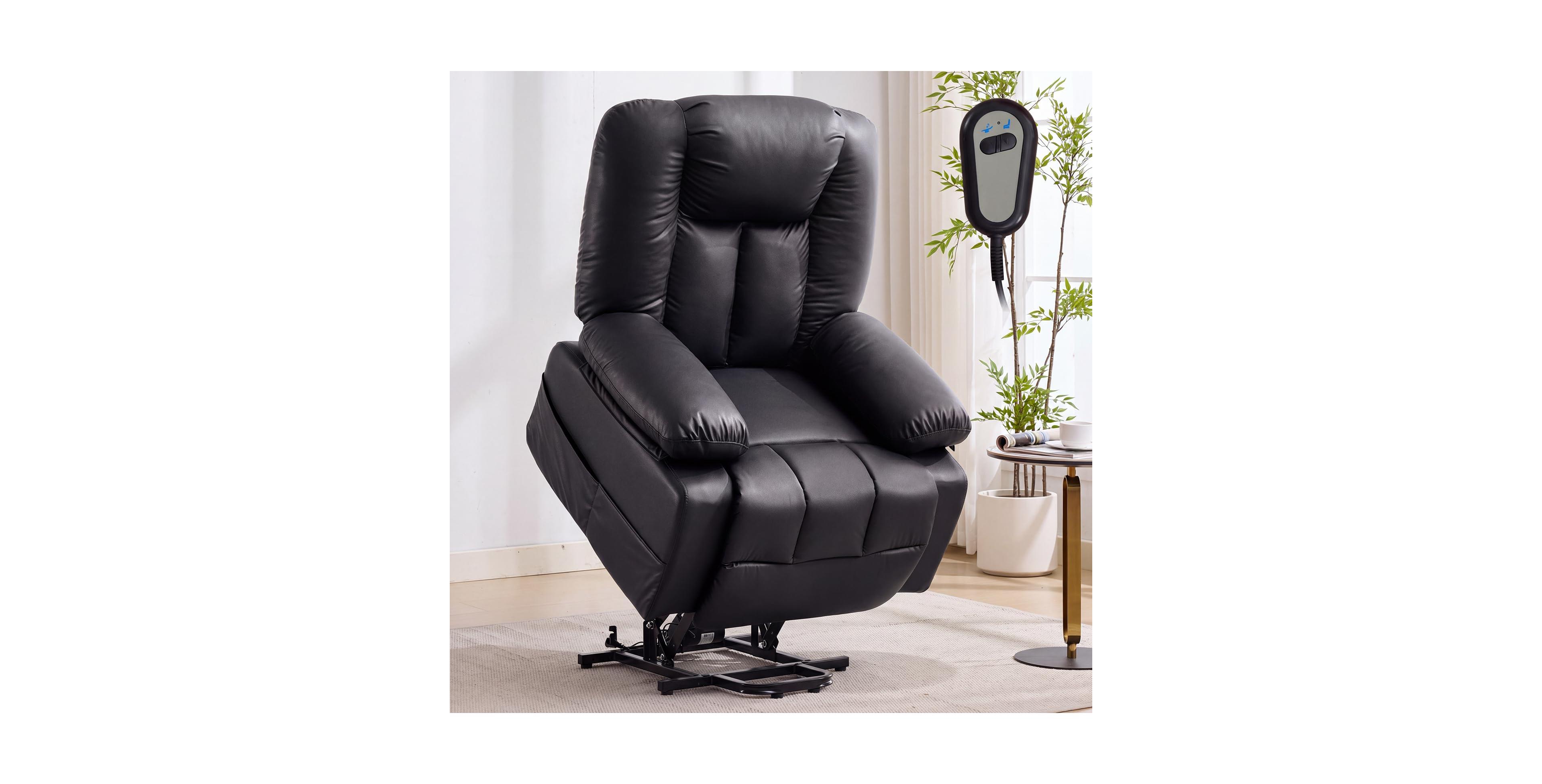 Power Lift Recliner Chair With Massage and Heating, 8-Point, Lumbar Heat, Padded Headrest, Armrests, Usb, Side Storage Pockets For Living Room Bedroom