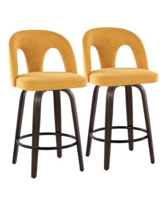 Ava Upholstered Contemporary Swivel Counter Stool, Set of 2