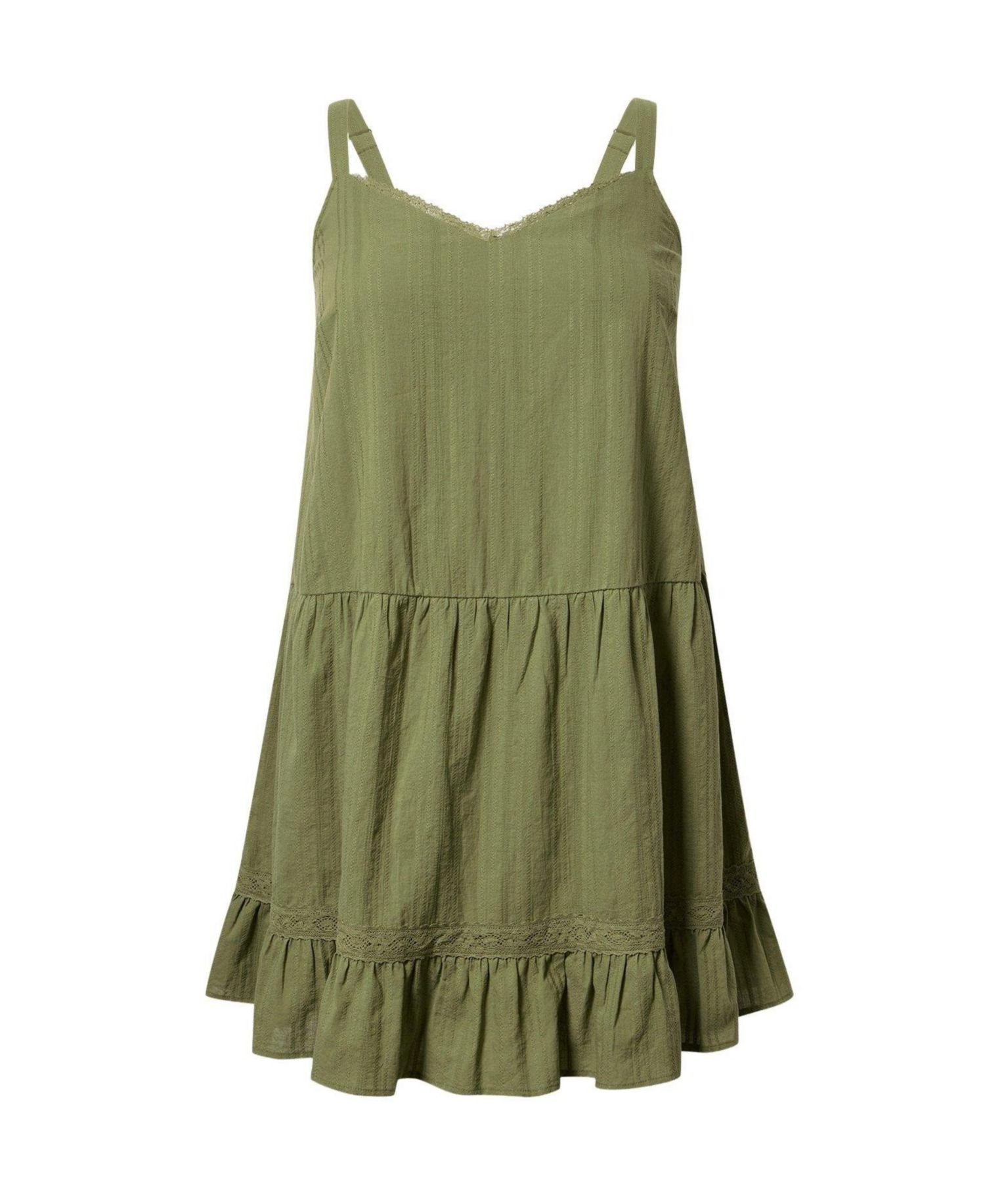 Plus Size Drop-Waist Lace-Trim Mini Dress