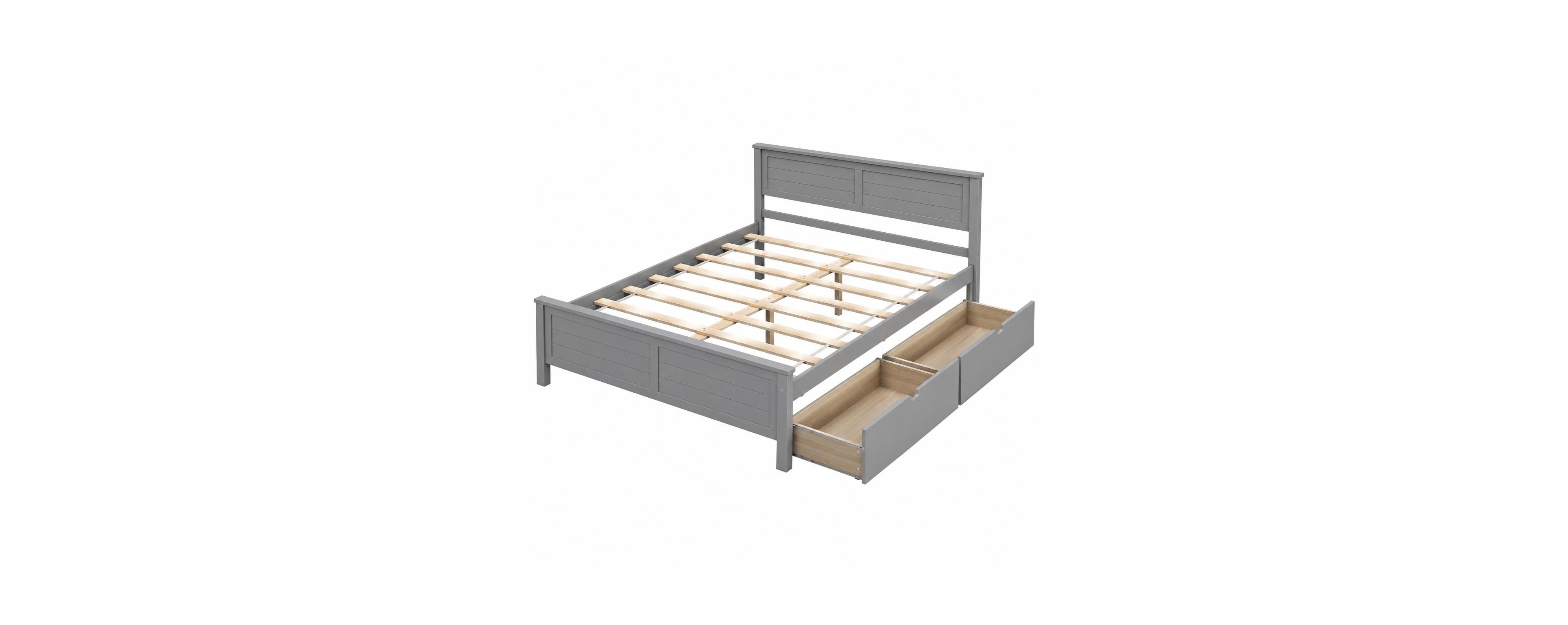 Slickblue Modern Platform Bed Frame with 2 Storage Drawers and Headboard