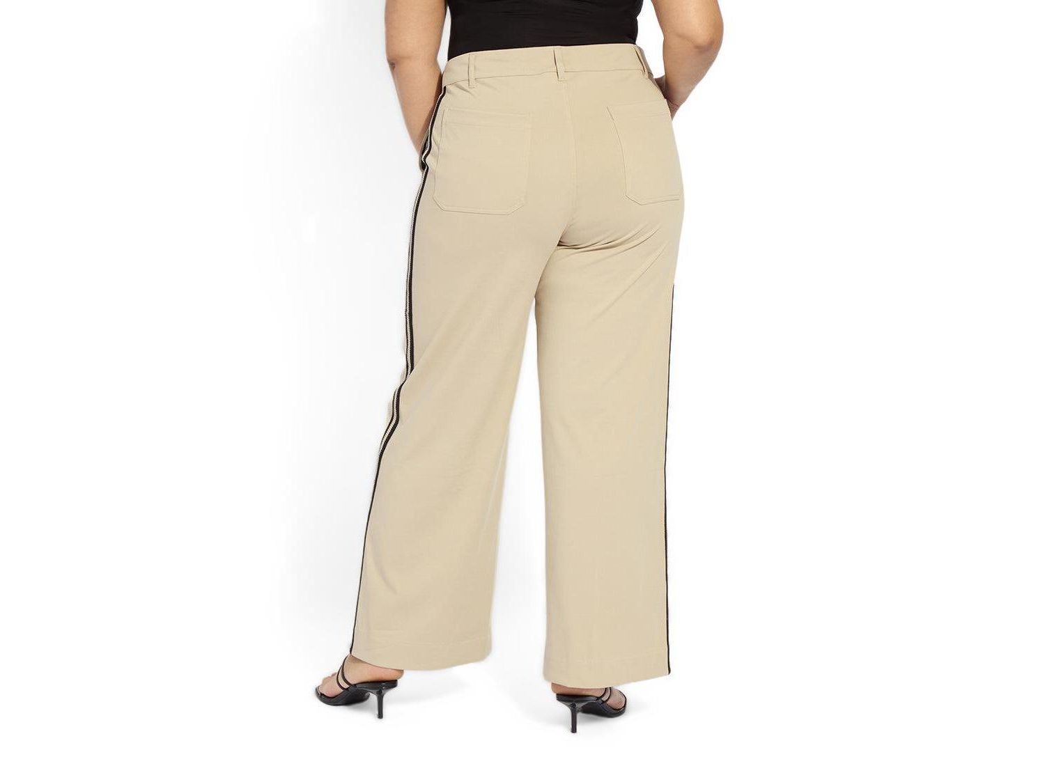 Plus Size Brinne Wide-Leg Side-Stripe Trousers