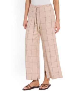 Women's Nixie Wide-Leg Linen-Blend Drawstring Pants