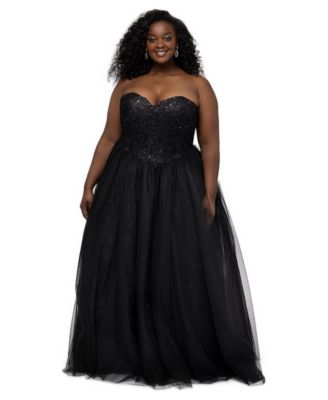 Plus Size The Night is Young Sparkle Sweetheart Ball Gown