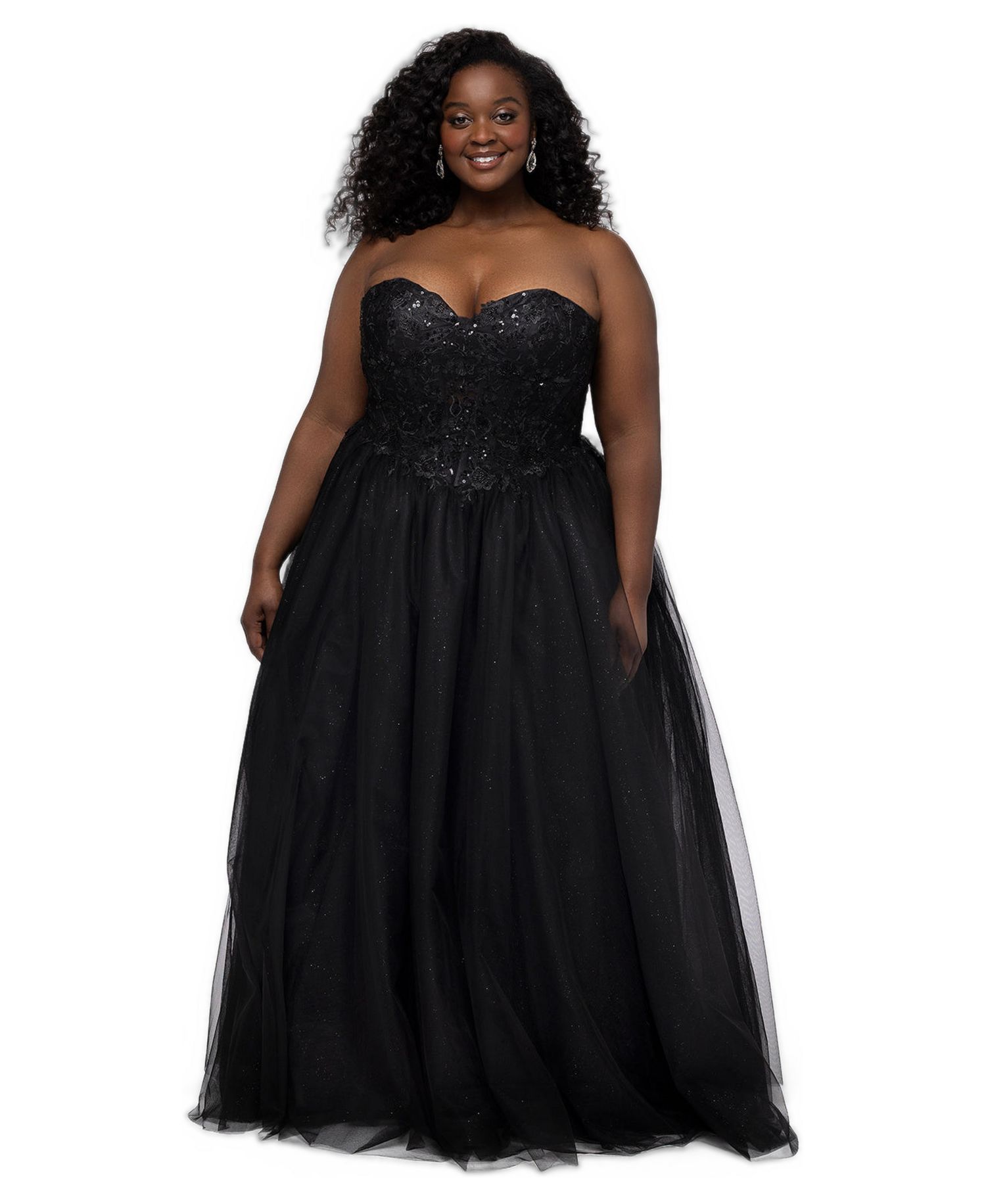 Plus Size The Night is Young Sparkle Sweetheart Ball Gown