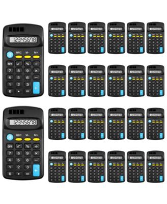 24 Pack Mini Pocket Calculators Dual Powered Basic Office School Math Calculators