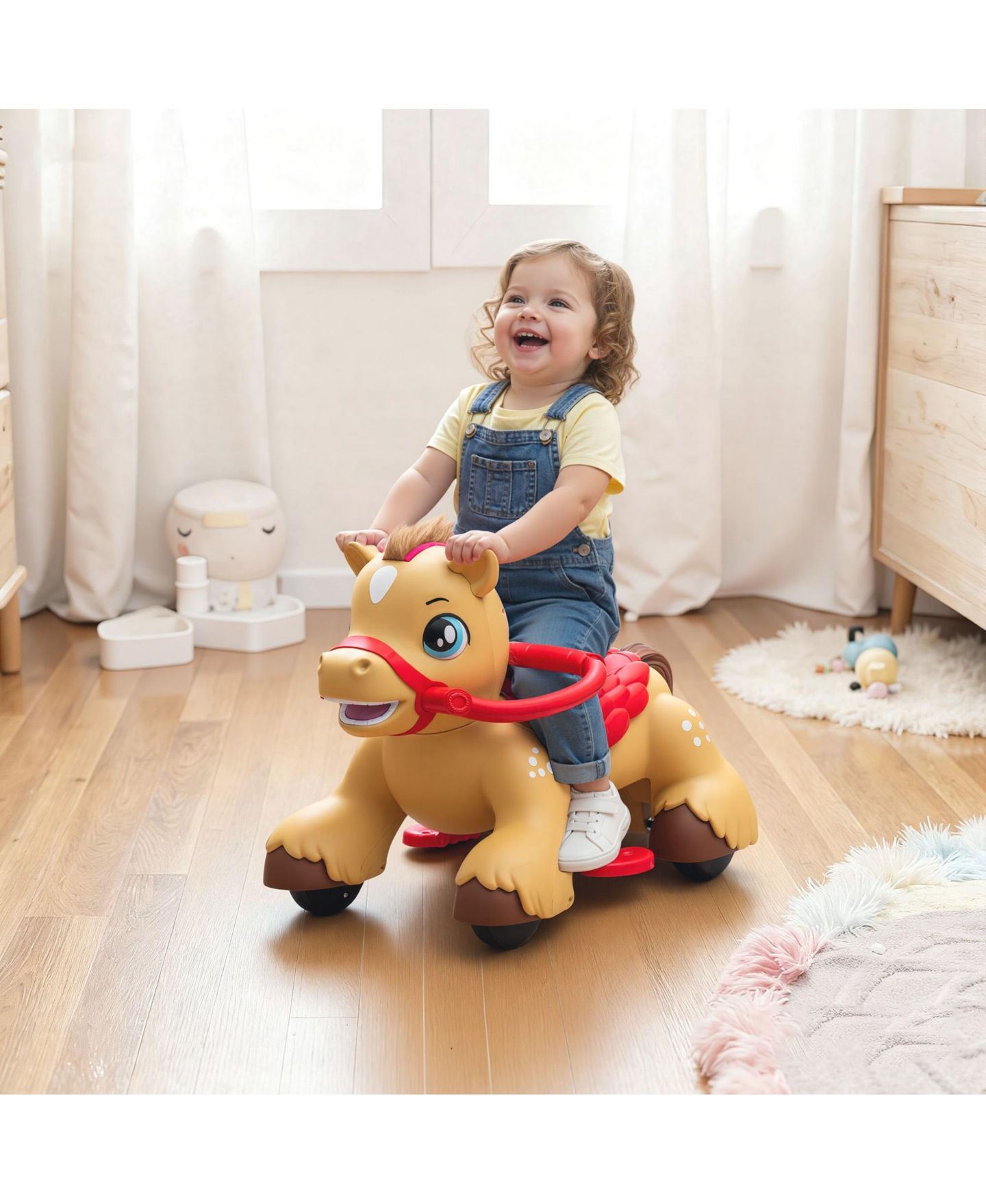 Детская игрушка SEVORLEY Battery-Powered 12V Rocking Ride-On Toy, Ages 1.5-3 Years, цвет: Золотой — фото 10
