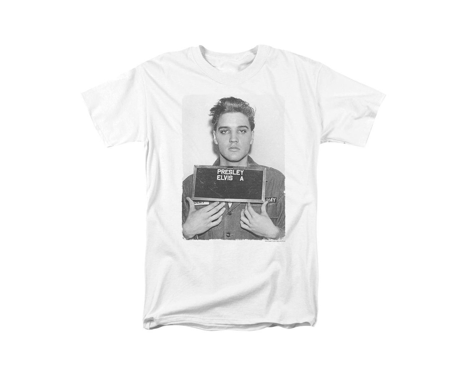 Men's Presley Army Mug Shot Pop Culture Graphic T-Shirt