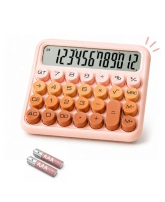 Retro Mechanical Desktop Calculator 12 Digit Clicky Keys Large Display For Office School Home Gifting