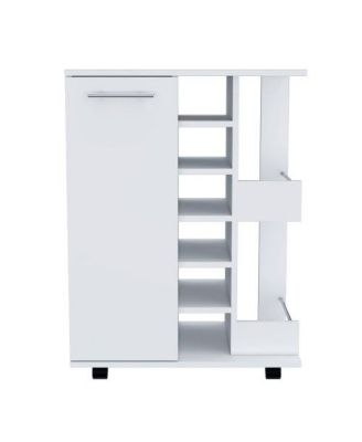 2-Shelf 6-Bottle Bar Cart with Division