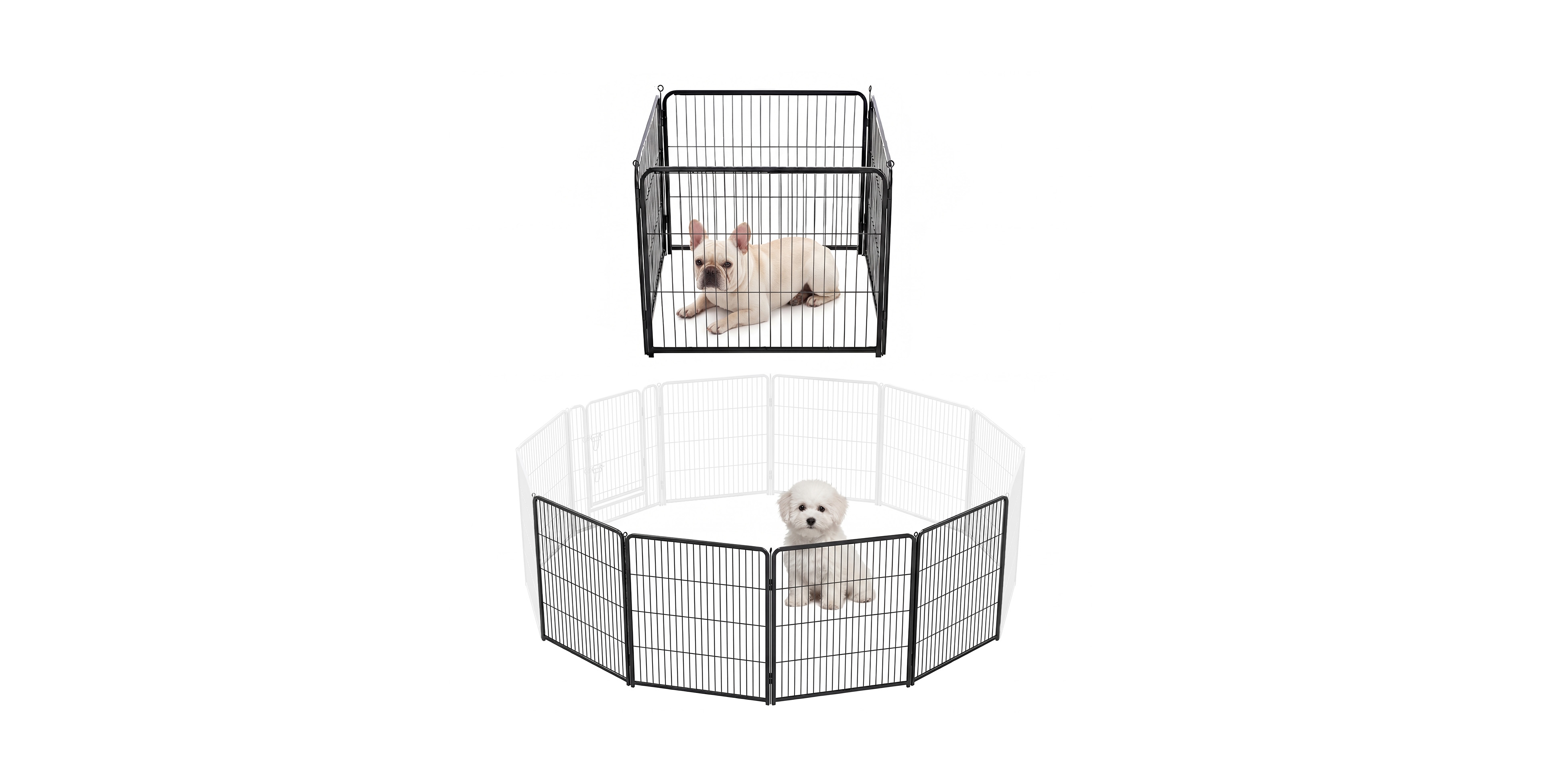 Zeny 4 Panel Metal Dog Playpen, Foldable Pet Exercise Fence for Indoor Outdoor