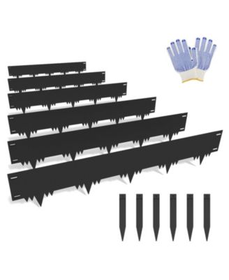 6 Packs 42IN L 8IN H Metal Garden Edging with 6 Stakes