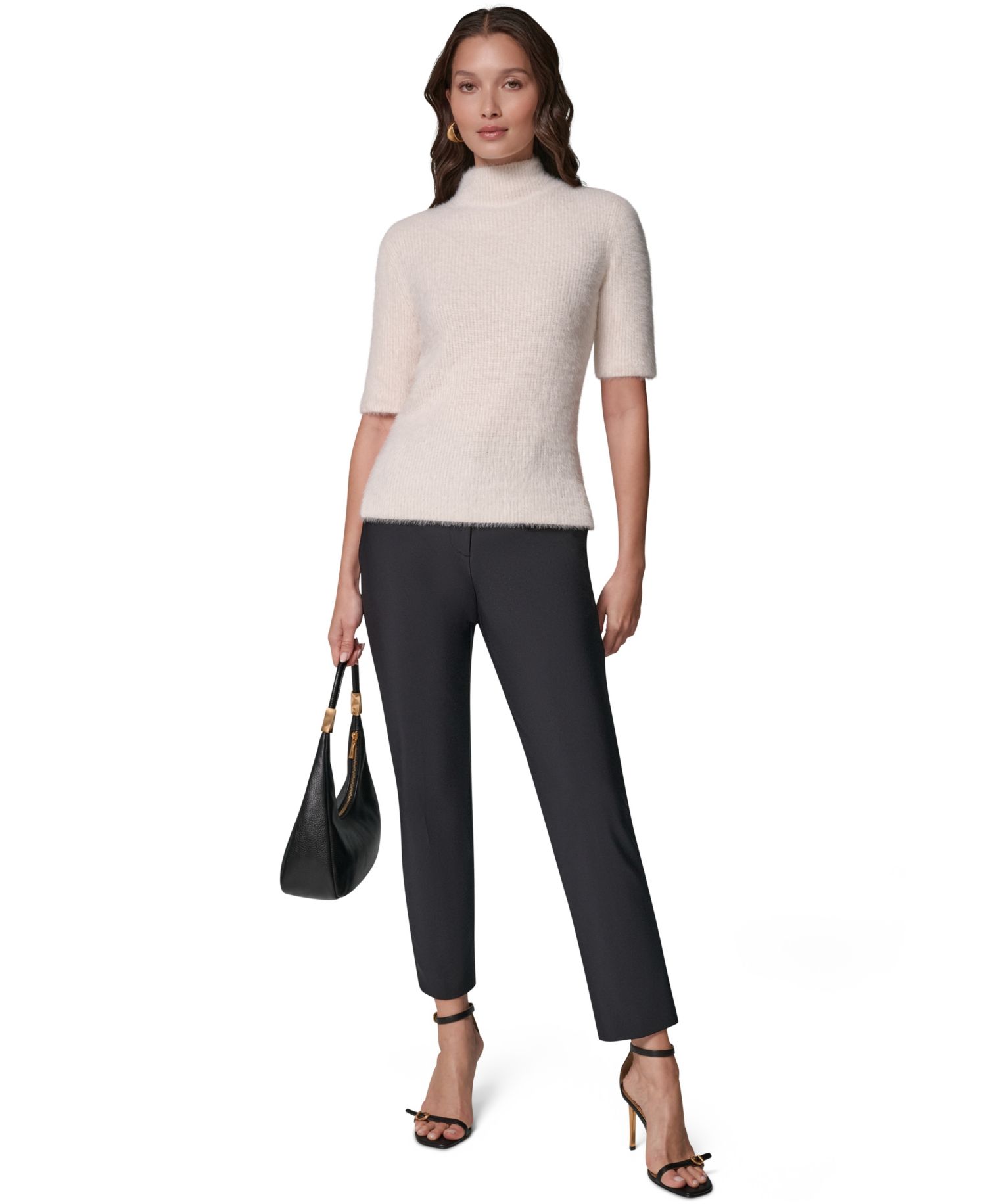 Women's Short-Sleeve Mock Neck Sweater