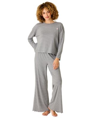 Women's Icon Stripes Brushed Pointelle Long-Sleeve Pajama Set