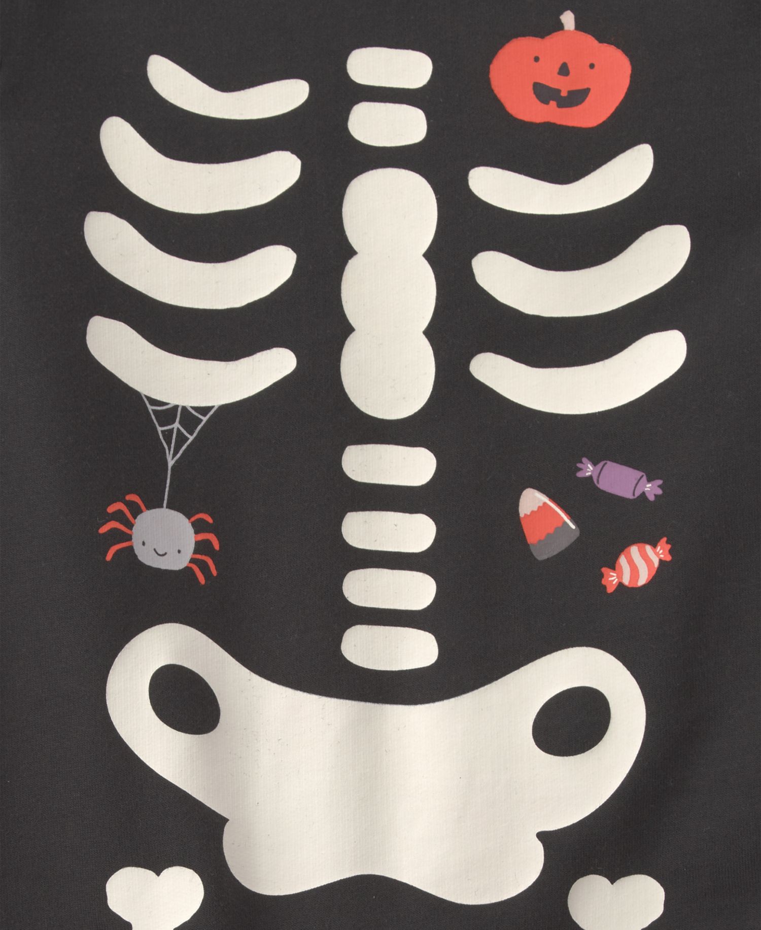 Baby Boys' or Baby Girls' Halloween Skeleton French Terry Jumpsuit