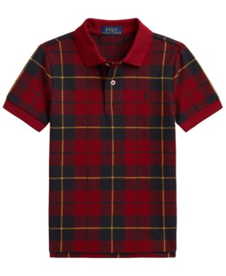Boys' 2T-7 Plaid Short-Sleeve Polo Shirt