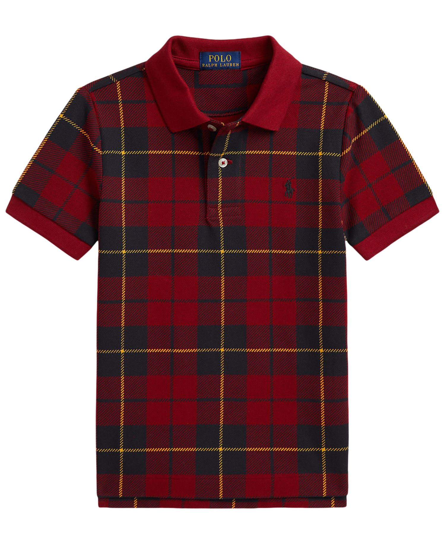 Boys' 2T-7 Plaid Short-Sleeve Polo Shirt