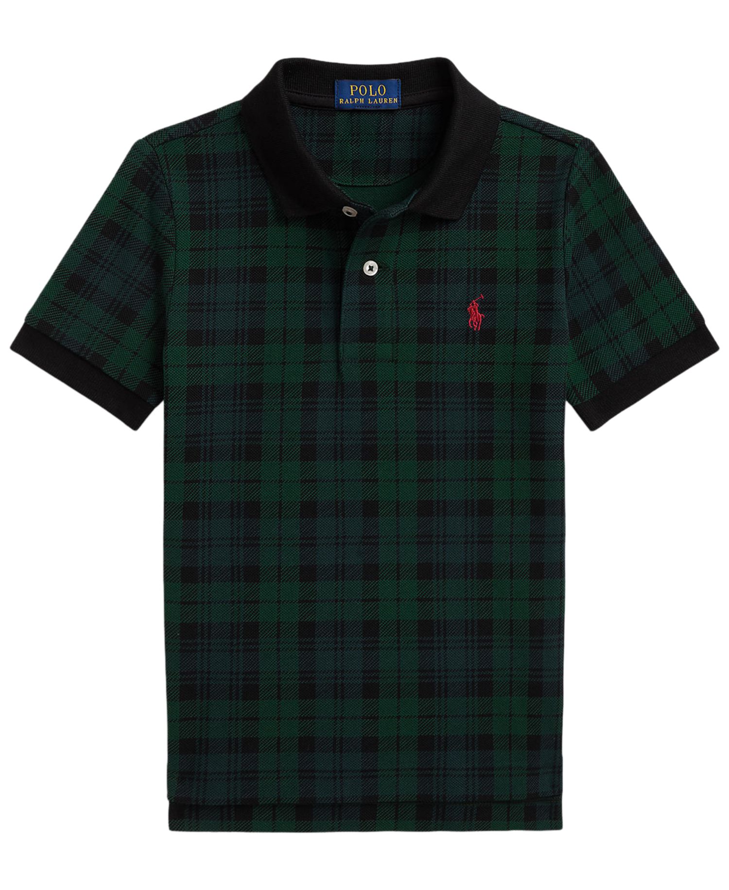 Boys' 2T-7 Plaid Short-Sleeve Polo Shirt