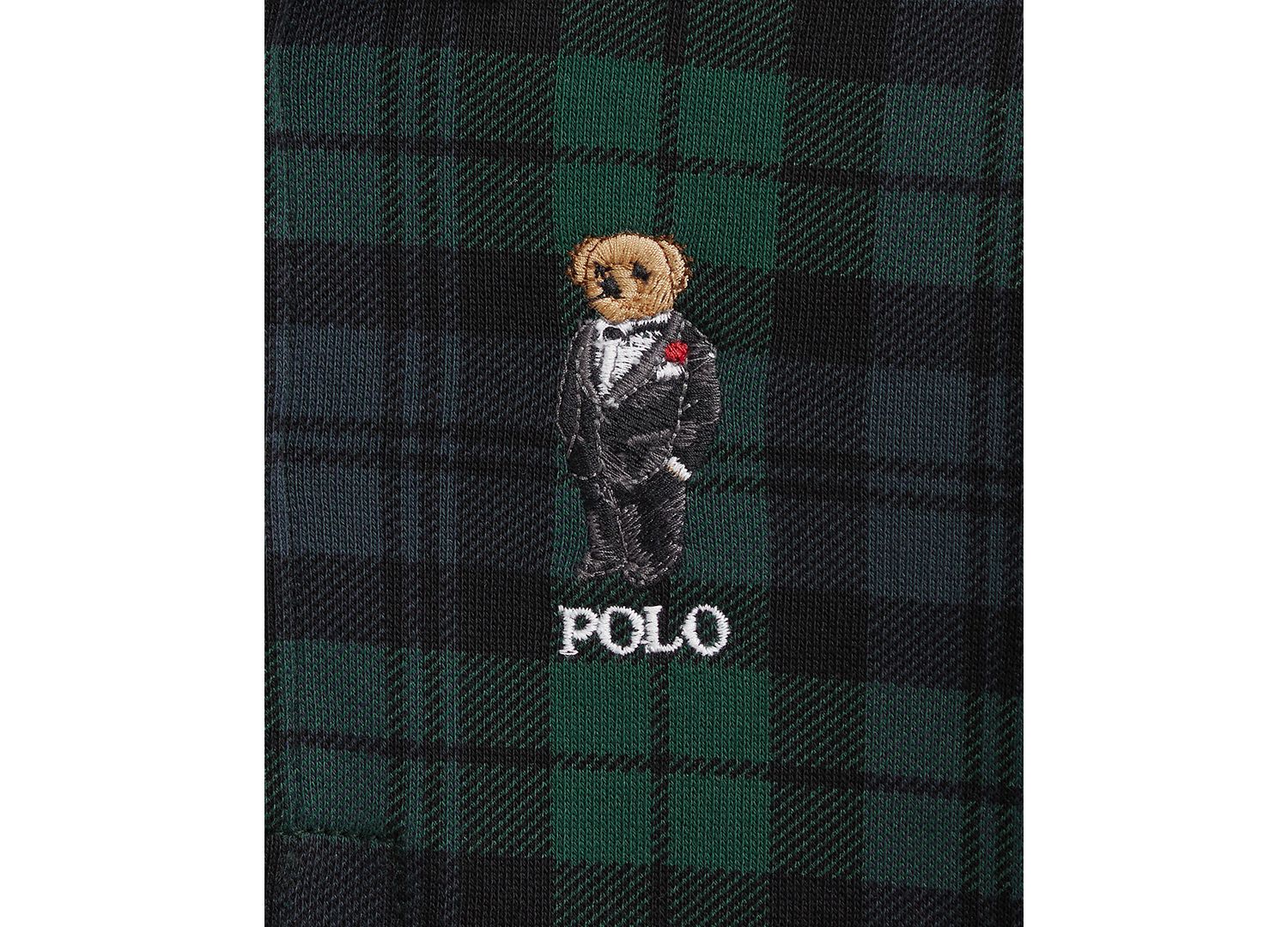 Boys' 2T-7 Polo Bear Plaid Rugby Sweatshirt