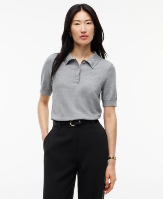 Women's Bling Fine Gauge Knit Polo Shirt