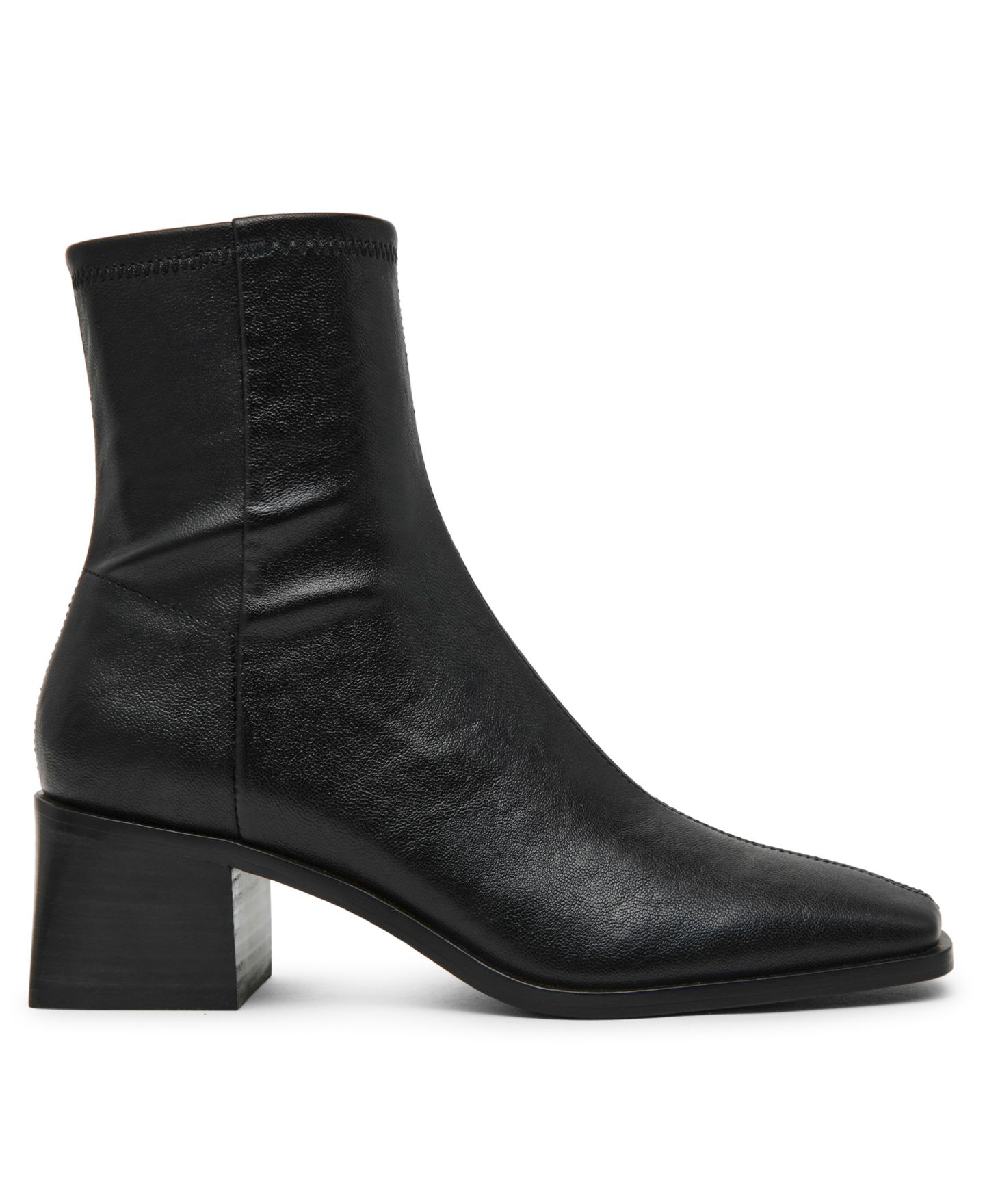 Женские носки Steve Madden Eralyn Block Heel Square Toe Sock Booties, цвет: Чёрный — фото 2