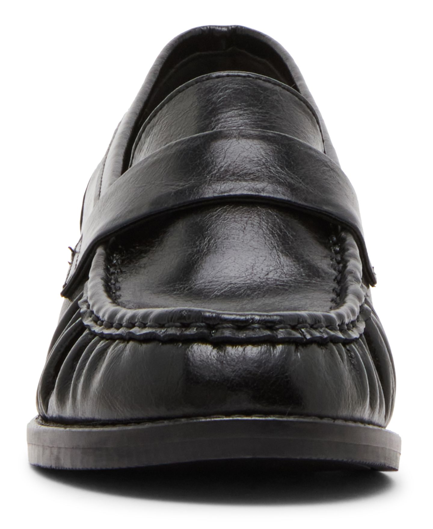 Женские туфли Steve Madden Altman Ruched Penny, цвет: Чёрный кожаный — фото 7