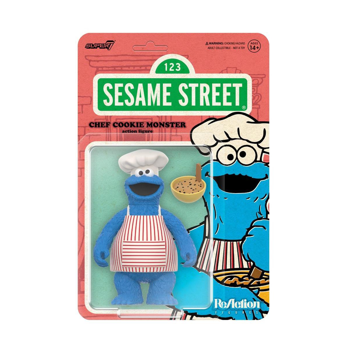 Super7 Sesame Street Chef Cookie 3.75" Articulated Action Figure, Ages 14+