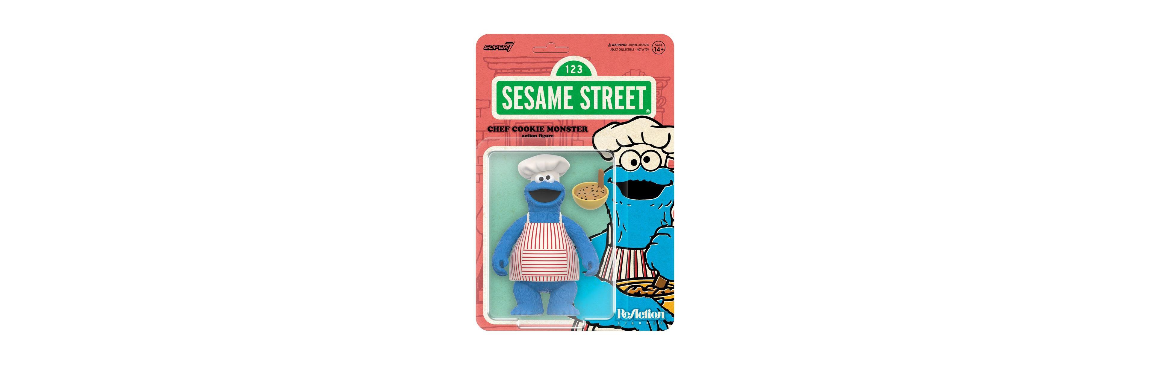 Super7 Sesame Street Chef Cookie 3.75" Articulated Action Figure, Ages 14+