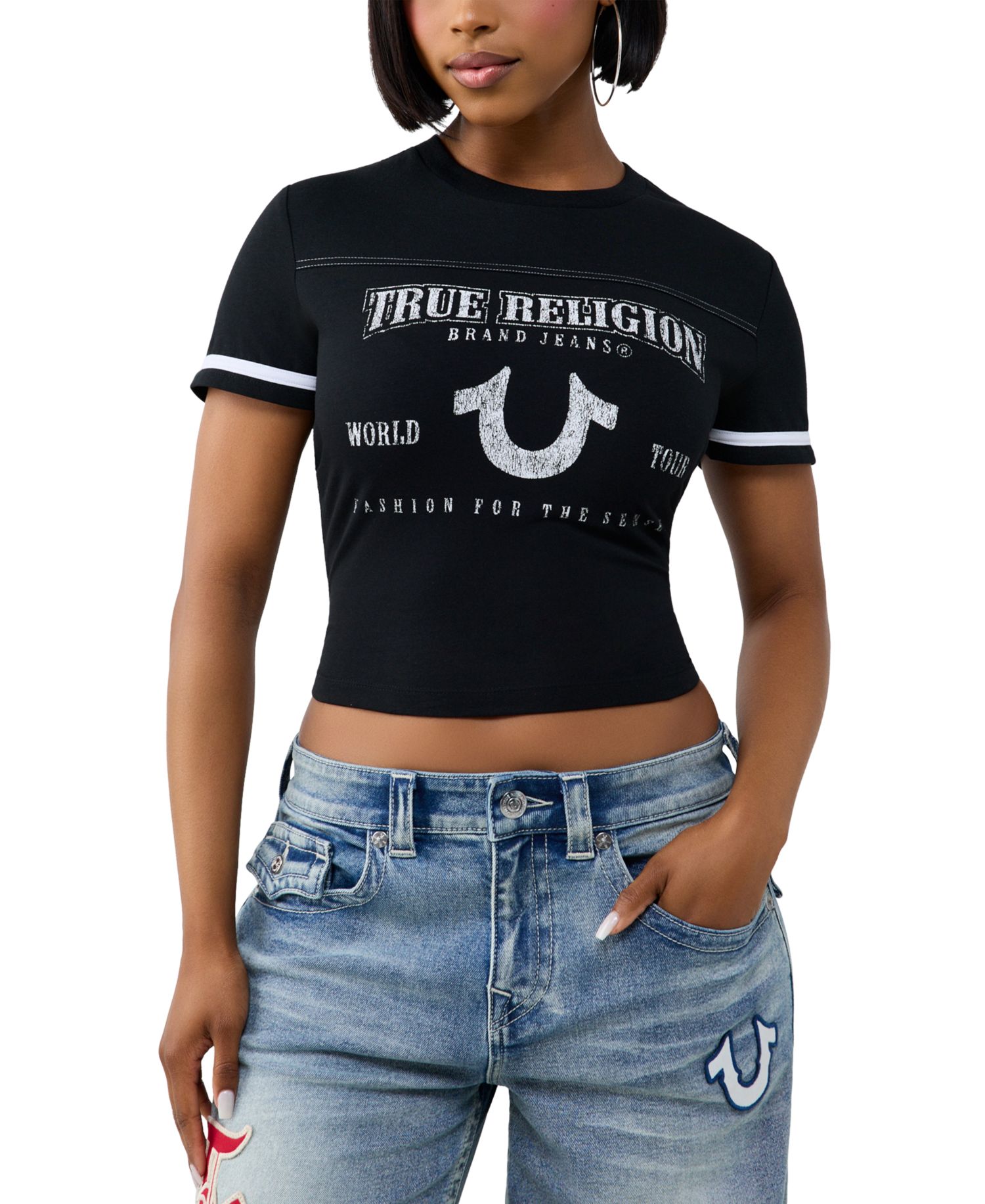 Women's Heritage Cropped Crewneck Graphic T-Shirt