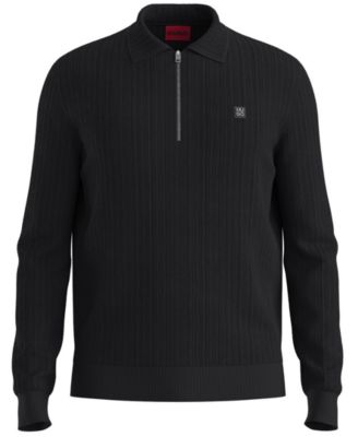 Men's Sastaron Quarter-Zip Polo Ribbed Sweater