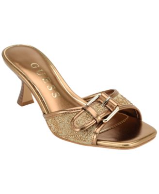 Women's Dista Crystal Embellished Buckle Kitten Heel Dress Sandals