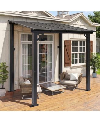Wall-Mounted Pergola with Sloped Roof