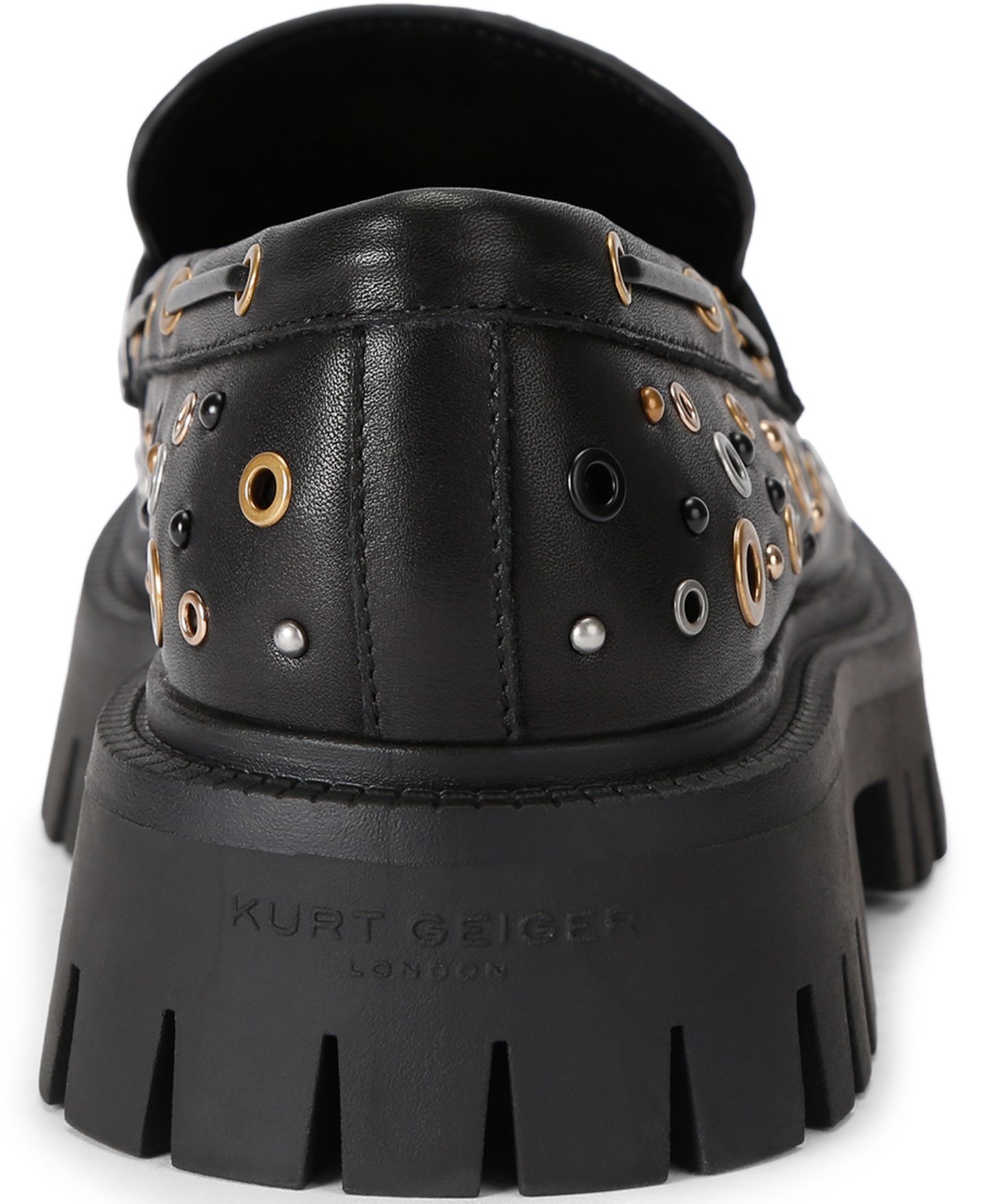Женские лоферы Kurt Geiger London на массивной подошве с заклёпками, цвет: Чёрный — фото 3