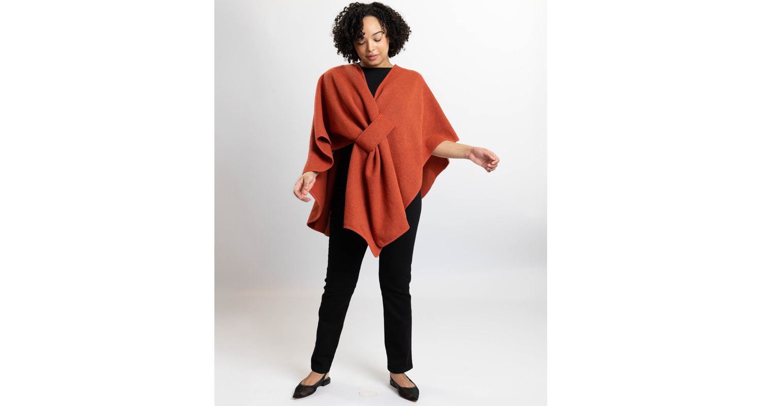 Women's Gloria Oversized V-Neck 3/4-Sleeve Poncho