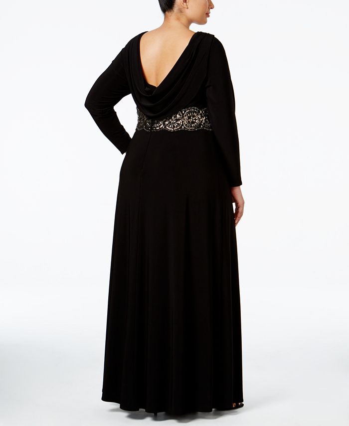 Alex Evenings Plus Size Embellished Cowl-Neck Gown - Macy's