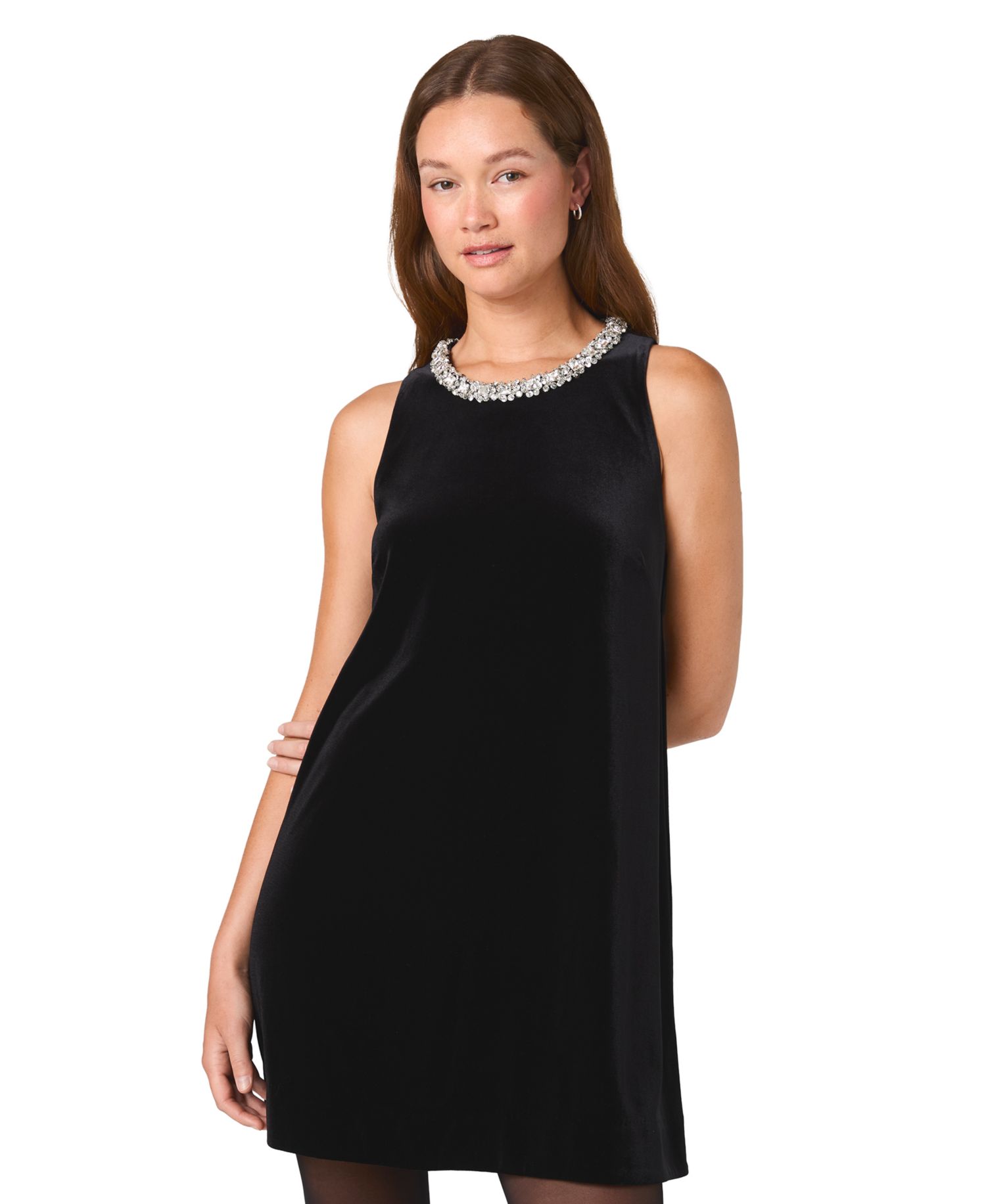 Women's Caramia Velvet Embellished Shift Mini Dress