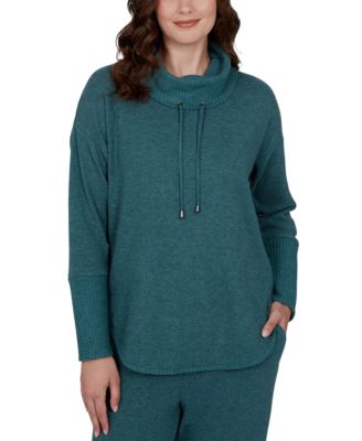 Petite Oversized Cowl Neck Long-Sleeve Pullover
