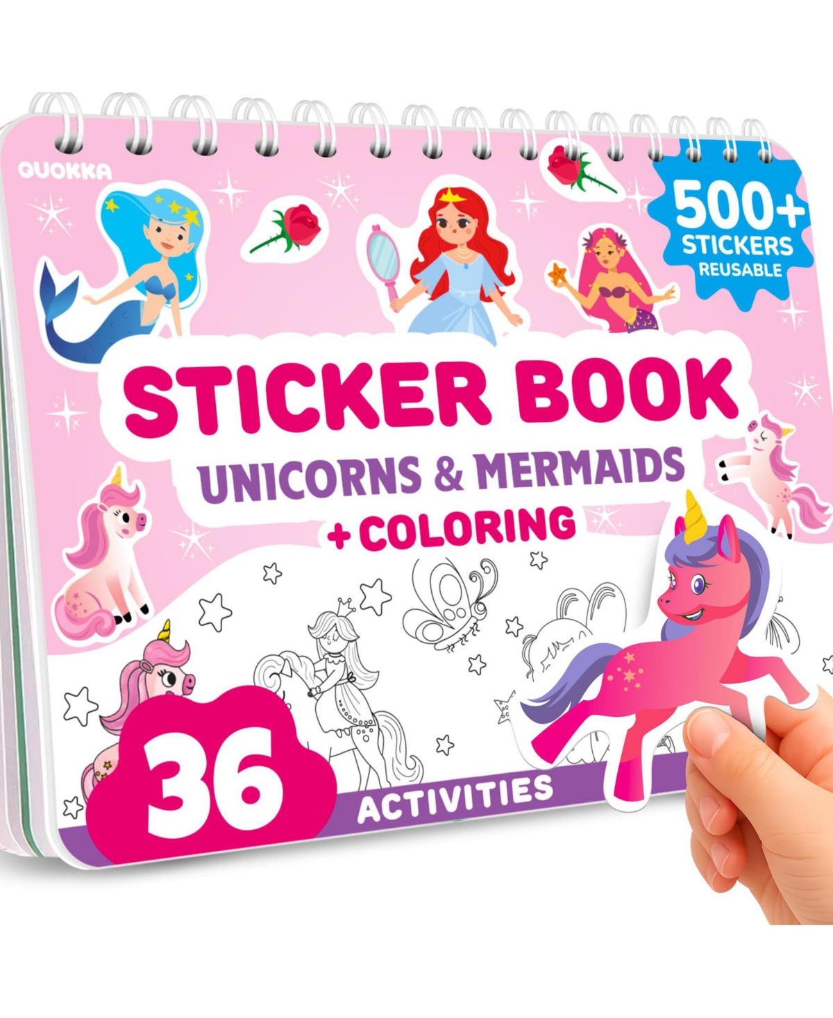 Quokka Draw and Stick Sticker Book with 500+ Stickers, Travel Activity, Ages 3-5